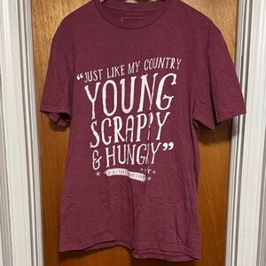 Authentic Broadway Hamilton Young Scrappy and Hungry T shirt Sz L Creative Goods